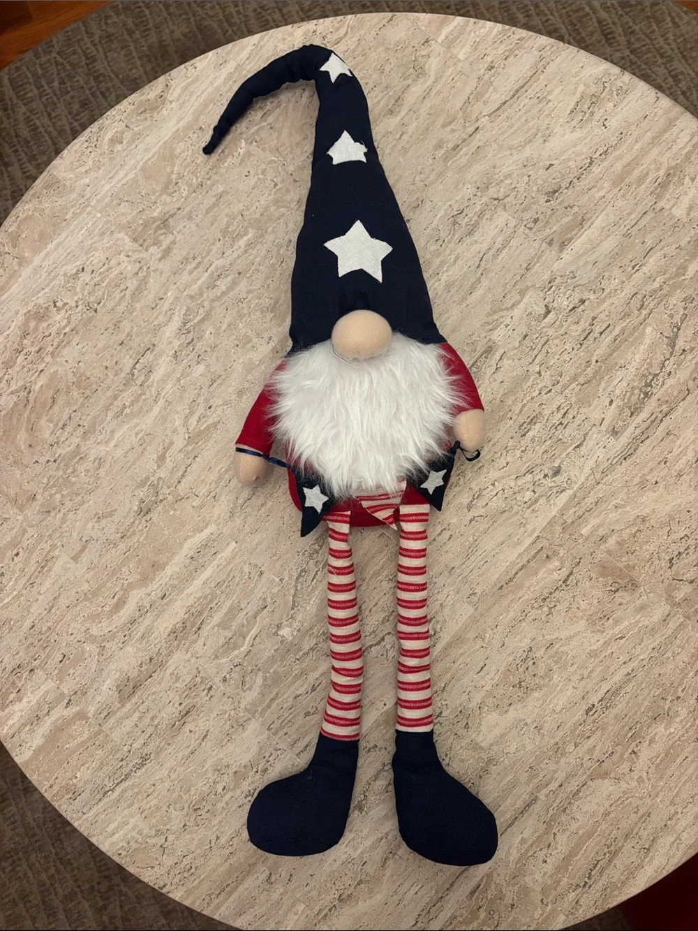 Patriotic Blue & Red Gnome Holiday Décor Plush